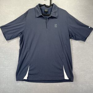 Nike Men’s Large Vintage Tennis Dri-Fit Zip Close Polo Shirt Embroidered Logo